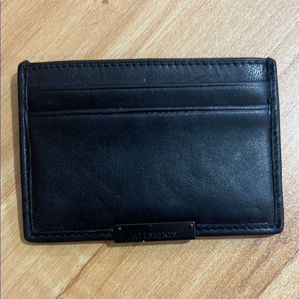 All Saints Black Minimalist Key Card Holder
